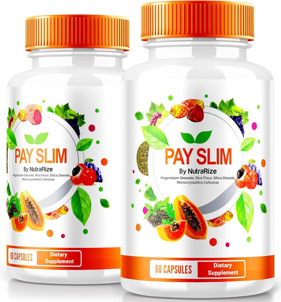 NutraRize(2パック) スリムカプセルを支払います, 健康な減量のためのPaySlimオールナチュラルサプリメント, 体とフィットネス目標を達成するためのプレミアムフォーミュラ, 公式レビュー (120 カプセル)