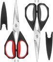 LIVINGOの台所はさみ、2のパック9.25」の実用性すべての目的の家禽のせん断の頑丈なディッシュウォッシャーの金庫、肉、鶏、野菜、魚を切るための余分鋭いステンレス鋼の調理の食糧はさみ合います