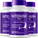 Nite Hush Pro Brain Supplements for Memory and Focus Capsules, NiteHush Advanced Formula Brain Health Support - Maximum Strength Nootropics NiteHushPro All Natural Support Pills Reviews (3 Pack)