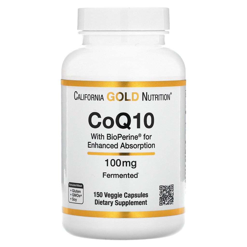 カリフォルニアの金の栄養物によるCoQ10 - USP-Verified、BioPerineと発酵させたコエンザイムQ10 - Mitochondrialサポート - ビーガンフレンドリー - グルテンフリー、非GMO - 100mg - 150ベジーカプセル