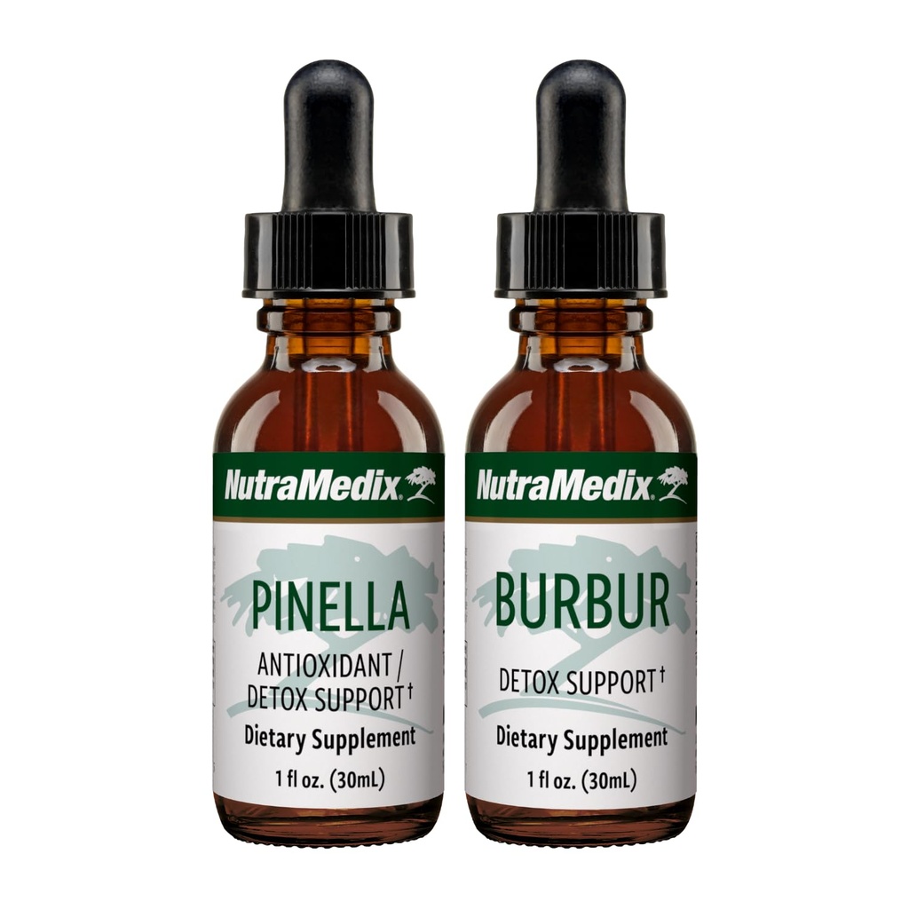 NutraMedix Detoxサポートバンドル - クリーニング&デトックスサポート&オカソシオンブレインフォグ - ピネラアニズドロップ&健康な解毒のためのバーバーエキス(2カウント、1オズ)