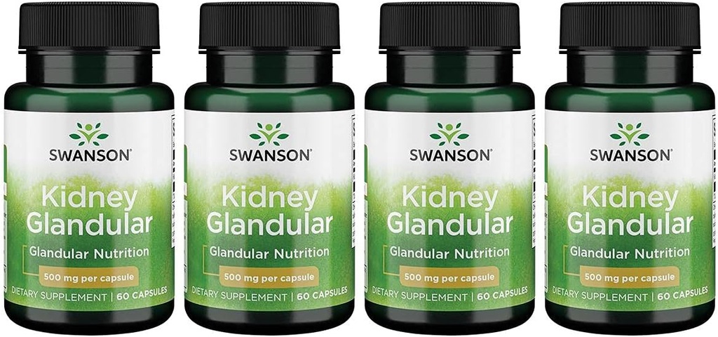 Swansonの腎臓のGlandular 500のmg 60の帽子4のパック