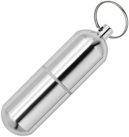 携帯用丸薬のオルガナイザーの小さい旅行丸薬箱のKeychainの小型毎日の丸薬の箱の容器、防水金属の丸薬のホールダーの薬のBottleforの補足、丸薬、ビタミンおよび薬(大きい)