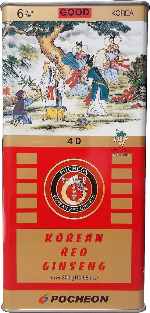 Pocheon 300gの韓国の缶詰にされた乾燥されたPanaxの赤いGinseng 24の根6年のよい等級300-40