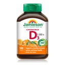 Jamiesonの自然なTangyのオレンジChewableビタミンD 1000IU 100のタブレット