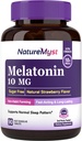 Melatonin 10 MG、速い分解のタブレット、超強さ、非習慣の形成、睡眠及びカルムネス サポート、砂糖無し、自然ないちごの味、90のタブレット
