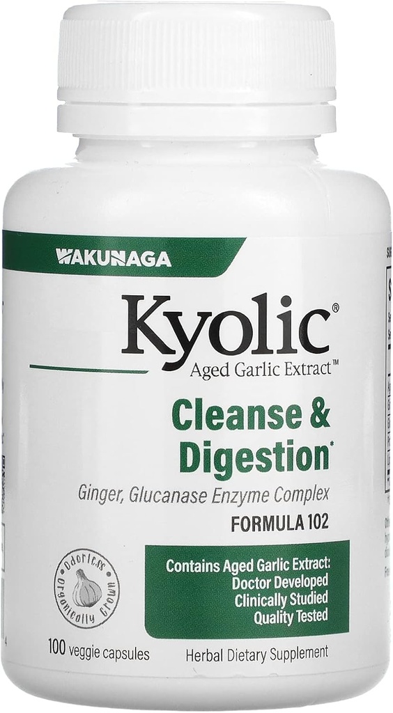 老化させたニンニクのエキス、クレンジング及び消化の方式102、100のベジギーのカプセル、Kyolic