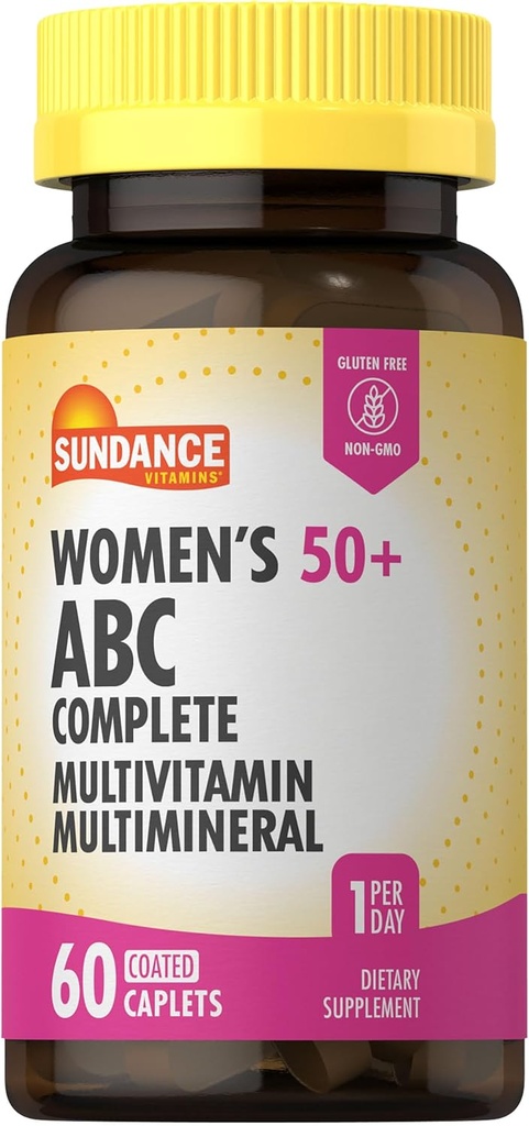 サンダンス女子50以上のABCコンプリートマルチビタミン | 60カプレット | 多体式 | 非GMOとグルテンフリーサプリメント