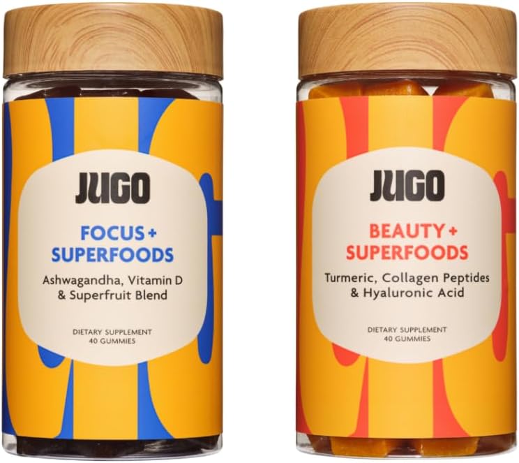 JUGOの美+焦点のガミーの束– Ashwagandha、コラーゲン及びBiotin -サポート焦点、圧力救助、毛、皮及び釘–植物ベースの、グルテンフリー