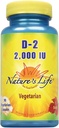 ネイチャーズライフビタミンD-2 2000IU | 高効力エルゴカルシフェロール | サプリメントは骨と心の健康をサポート | 90 ベジタリアンカプセル
