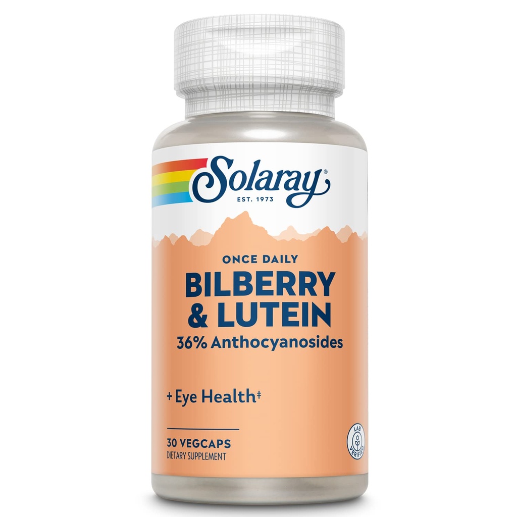 SOLARAY 1毎日のビルベリーとルテインサプリメント、160 mg 30カウント