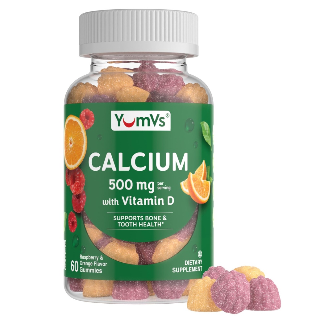 YumVsのビタミンD3 - ラズベリー及びオレンジ味のカルシウム ビタミンDのグミ、子供及び大人のためのChewableカルシウム 補足、ビタミンDのカルシウム グミ、コシャのハラールのグルテンフリー(60の計算)