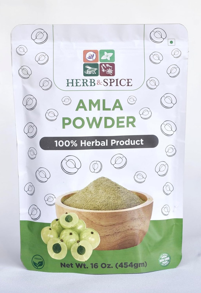 Organic Amla Powder, Lab Tested, for heavy Metals, Vegan & Gluten Free, Indian Gooseberry Powder, Vitamin C for Immune System,100% Ayurvedic Superfood, Antioxidants, Non-GMO 1 lb (454 Gram)