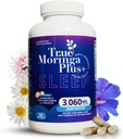 真のMoringa Plus+の睡眠サポート補足10:1のエキス  有機モリンガ、カモミール、パッションフラワー、バレリアンルート、リラックスのためのハイビスカス  大人(150のカプセル)のための自然な睡眠援助