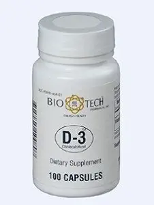 バイオテクノロジー - D3 (Cholecalciferol) 1000 IU 100 キャップバイオテクノロジー