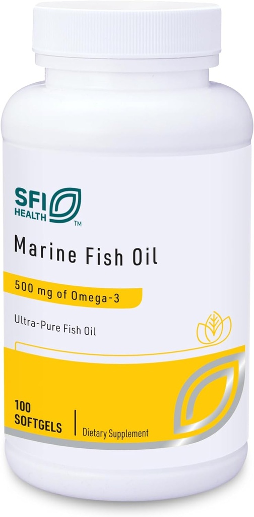 Klaire Labs SFI Health Marine Fish Oil - 超純粋な300ミリグラムEPAと200ミリグラムDHAオメガ3 魚の味、コレステロールフリー&グルテンフリー(100 Softgels)のない風味の魚油