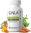 ONLAビーガンアーユルヴェーダハーブサプリメント(20-in-1ハーブカプセル) - Ashwagandha、シナモン、Triphala、Brahmi - 天然成分、ハーブエネルギーサプリメント(60キャップ)