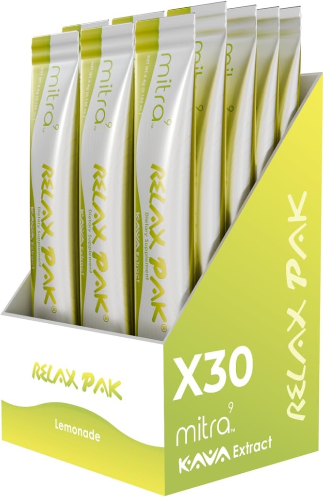 Mitra9カバパウダーリラクパック - レモンデカバエキスパウダーパック | 気分増強剤 | プラントベース | 天然カルム&クラリティを促進 | 簡単オープンシングルサービングスティック (30)