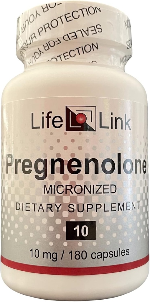 LifeLink Pregnenolone | 10mg×180カプセル | 免疫システムサポート、アンチエイジング、メモリ、認知 | グルテンフリー&非GMO | アメリカ製