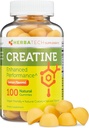 男性と女性のためのクレアチン単水グアミー (100 カウント, 大型ボトルサイズ, 5,000 mg) 米国製天然咀嚼バルクサイズ