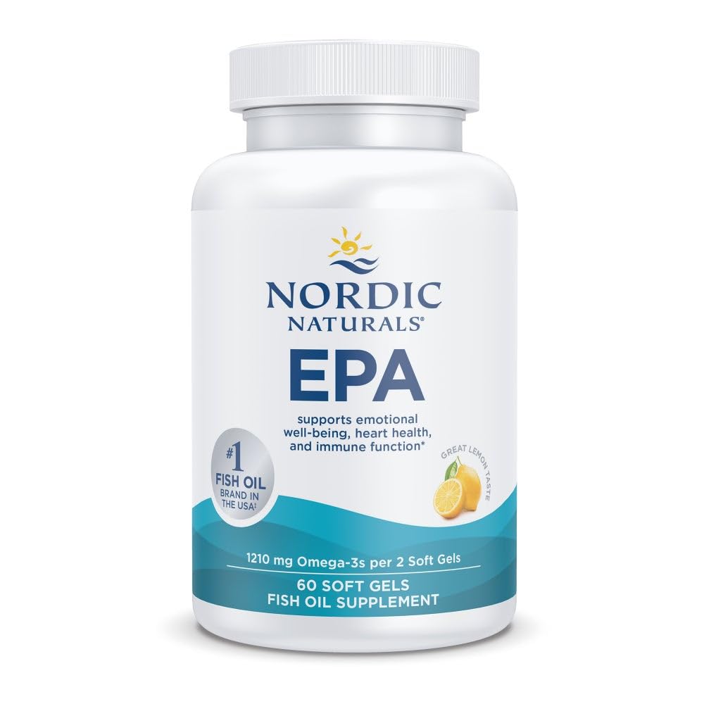 Nordic Naturals EPA Xtra、レモン - 60 ソフトジェル - 1640 mg Omega-3 - 高強度EPAフォーミュラポジティブムード、心の健康と健康的な免疫 - 非GMO - 30 サービング