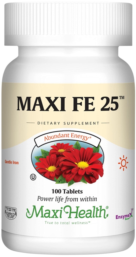 女性&男性のためのマキシ健康鉄サプリメント - 玄米鉄25 mgの胃 - 非便秘*薬 - コシャ - 非GMO - ベジタリアン(100錠)