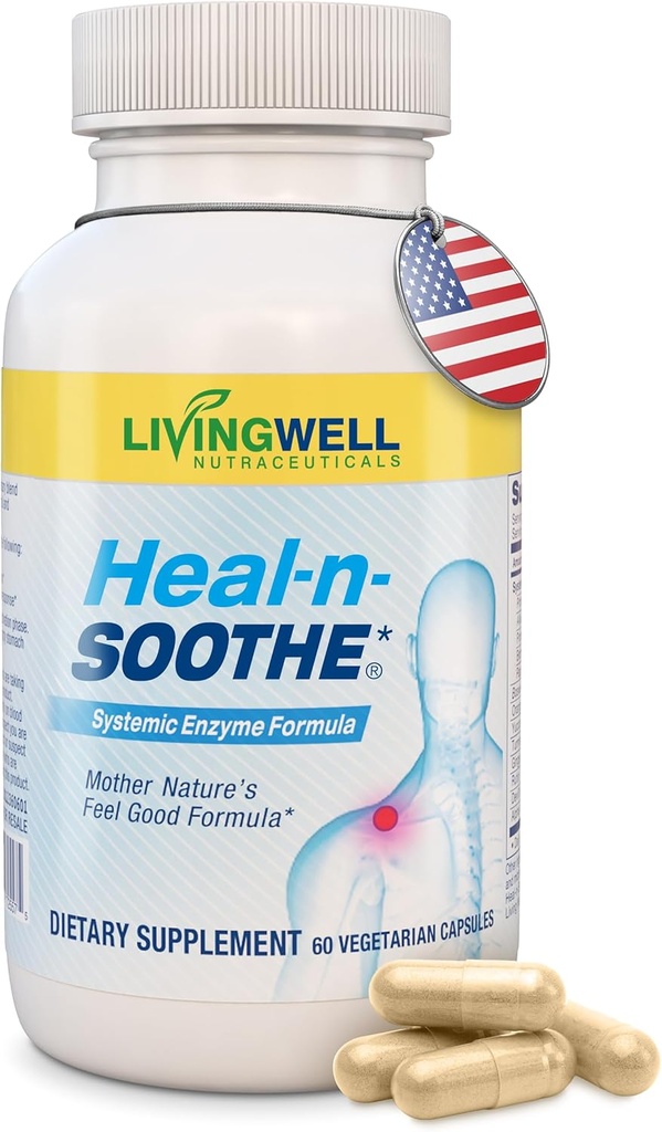 HEAL-N-SOOTHEの共同サポート補足-Bromelain及びパパインのようなProteolytic酵素、ボスウェリア、ターメリック及びジンジャー-蛋白質の消化機能及びボディ防衛ウェルネスを促進して下さい- 60の計算(1パック)