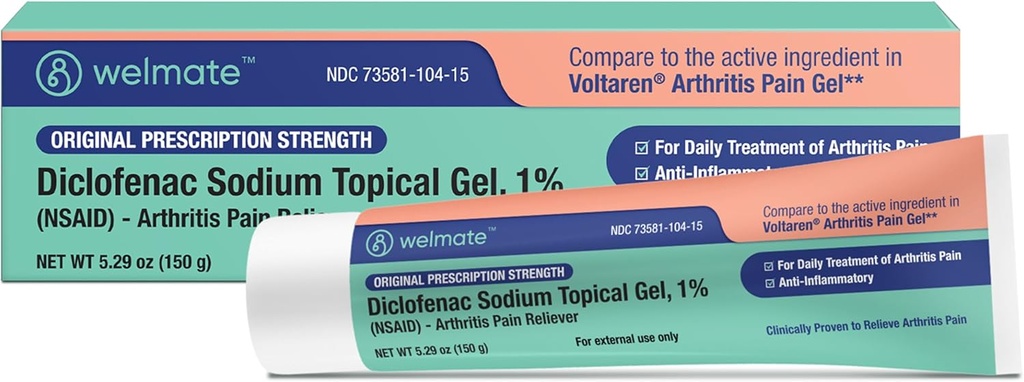 WELMATE - DiclofenacナトリウムのTopicalのゲル1% (5.29のoz) -関節炎の痛みのReliever及び移動性の援助 -痛みの救助のクリーム/ゲル