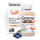 Genexaの子供のきれいな咳及び箱の混雑の薬、染料は自由、0%の人工的な添加物、子供のための多症状の咳のシロップ4-11、咳の抑制剤及び Expectorantの有機性ブルーベリーの味、4つのflのozを放します