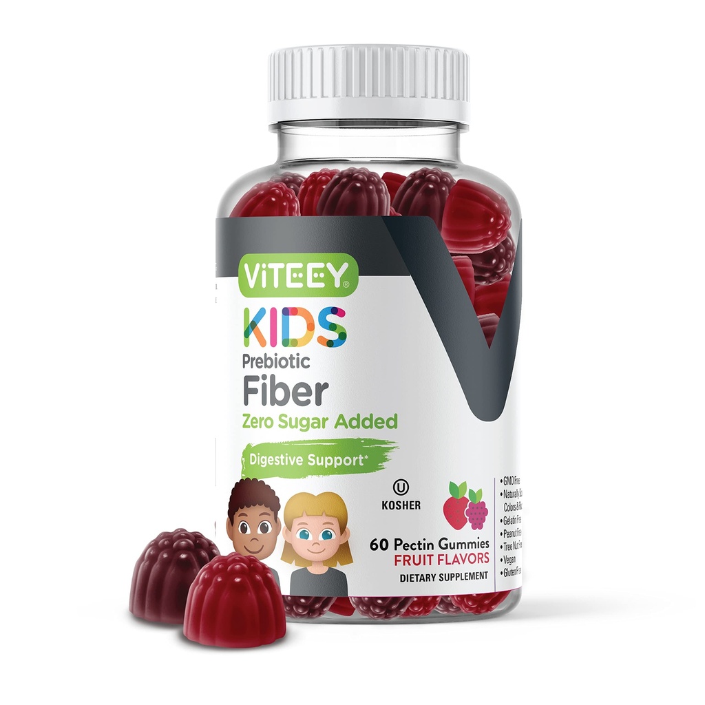 Viteey Prebioticは便秘の救助、消化の健康の規則性サポート、自然な重量サポートのための繊維をからかいます - 繊維4gのゼロ 砂糖は、ビーガン、グルテンフリーグルテンフリー-おいしいフルーツの風味のGummy