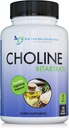 Premium Choline - 500 mg - 120 Veggie Capsules - by DOCTOR RECOMMENDED SUPPLEMENTS - Supports Cognitive Health, Memory & More