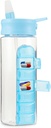 MARS WELLNESS 24 Ounce Water Bottle with Slideout Pill Box, Daily Organizer - 7 Day Medicine Holder, Easy Slide Out Pill Container, Popup Straw for Hydration