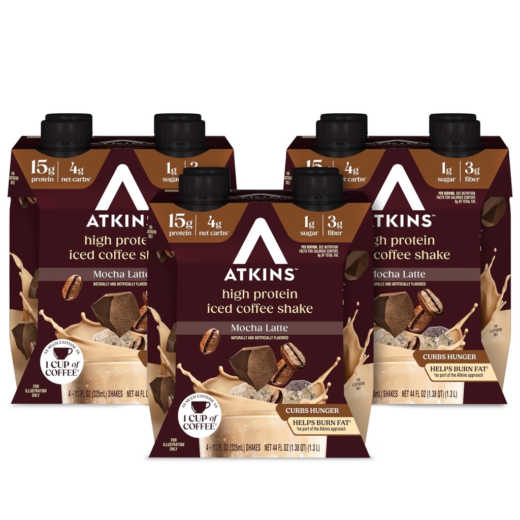 Atkins Mochaのラテのアイス コーヒーは蛋白質の揺れ、高い蛋白質、低い血糖、低い炭水化物および低い砂糖の揺れ、 Keto-Friendly、12のパックを風味付けました
