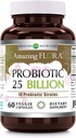 アメイジング・フローラ・プロバイオティック・サプリメント | 25 Billion-10 Strains | 60 Veggie Capsule | Non-GMO | Gluten-Free | アメリカ製