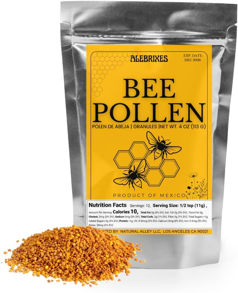 | Pure Bee Pollen 4oz (113g)| 100% Bee Pollen Granules | Polen de Abeja 100% Natural | All Natural Supplement.
