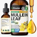 Lungs 2 FlのBIO KRAUTER Mulleinリーフエキス。 Oz - 28日の供給 - Lungクレンジング&デトックスのための純粋なムレインドロップ - ビーガン呼吸器用サプリメント - 非GMO、砂糖&アルコール