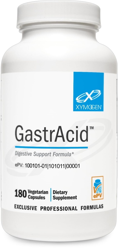 XYMOGENのGastrAcid -ペプシン、L-グルタミン酸+ Gentianの根の消化器、栄養素の吸収+健康な胃のpH - Gutの健康の補足(180のカプセル)を支えるのにDigestion、Nutrientの吸収+健康な胃のpH - Gtの健康の