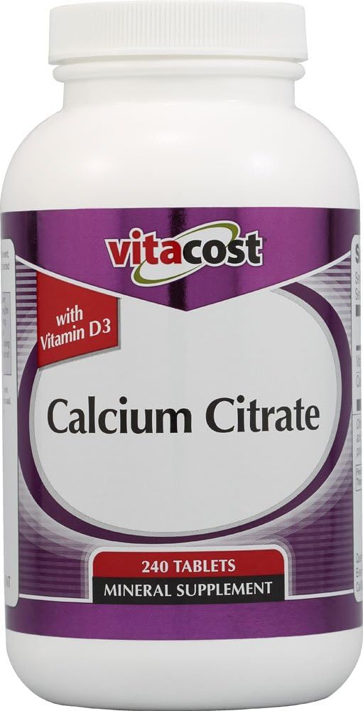 VitacostカルシウムはビタミンD3-1000 mg/サービング- 240錠とクエン酸塩します
