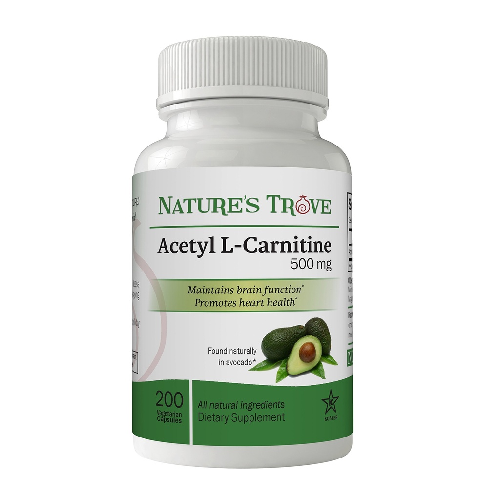 Nature's Trove Acetyl Lカルニチン(ALCAR) 500 mg 200 ベジタリアンカプセル
