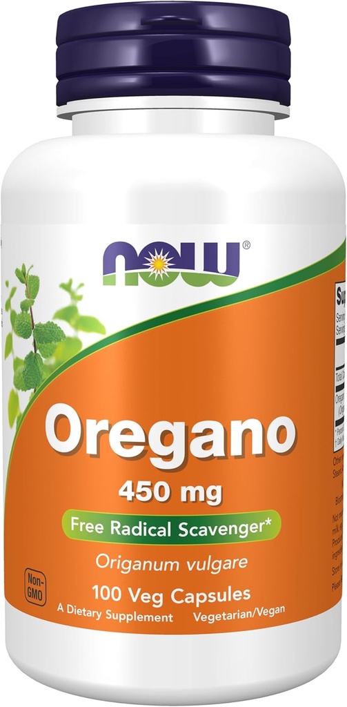 NOW Foods サプリメント、オレガノ(Origanum vulgare) 450 mg、無料のRadeical Scavenger*、100 ベジーカプセル