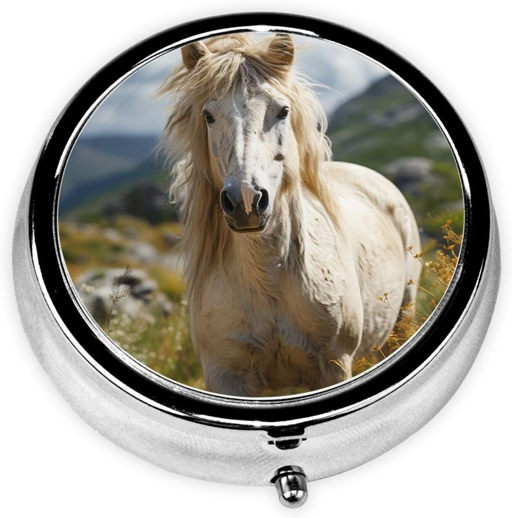 緑の草の円形のピイル箱の馬はビタミンの薬物の魚油および補足を握るのにPrapeseのポケット携帯用ピールの容器のホールダーのための小さい丸薬の箱3 Compartmentのピイル箱をかわいいです