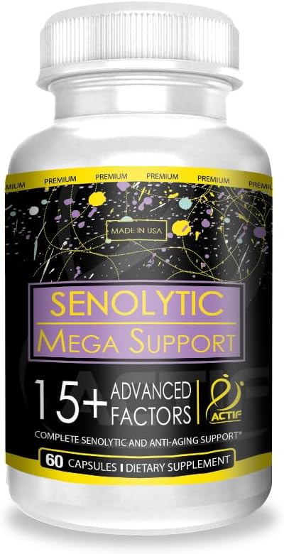 ACTIF Senolytic Support with 15+ Advanced Factors – Non-GMO, Fast-Acting, Made in USA, 60 Count