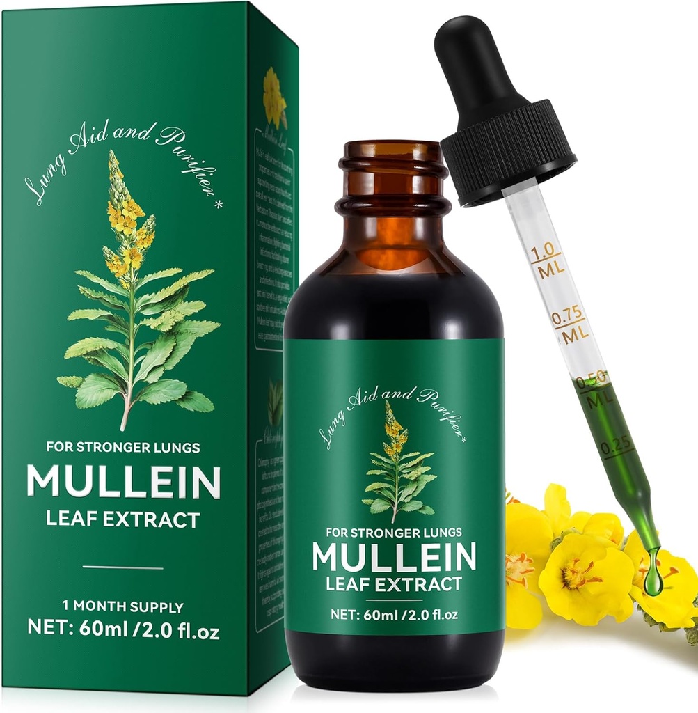 ムレインは肺、ムレインの葉のチンキの低下のために低下します | 2 の fl oz | ムリンの葉のエキスは肺のデトックスおよび呼吸器肺の健康、呼吸器、自然な草の補足のための支えます