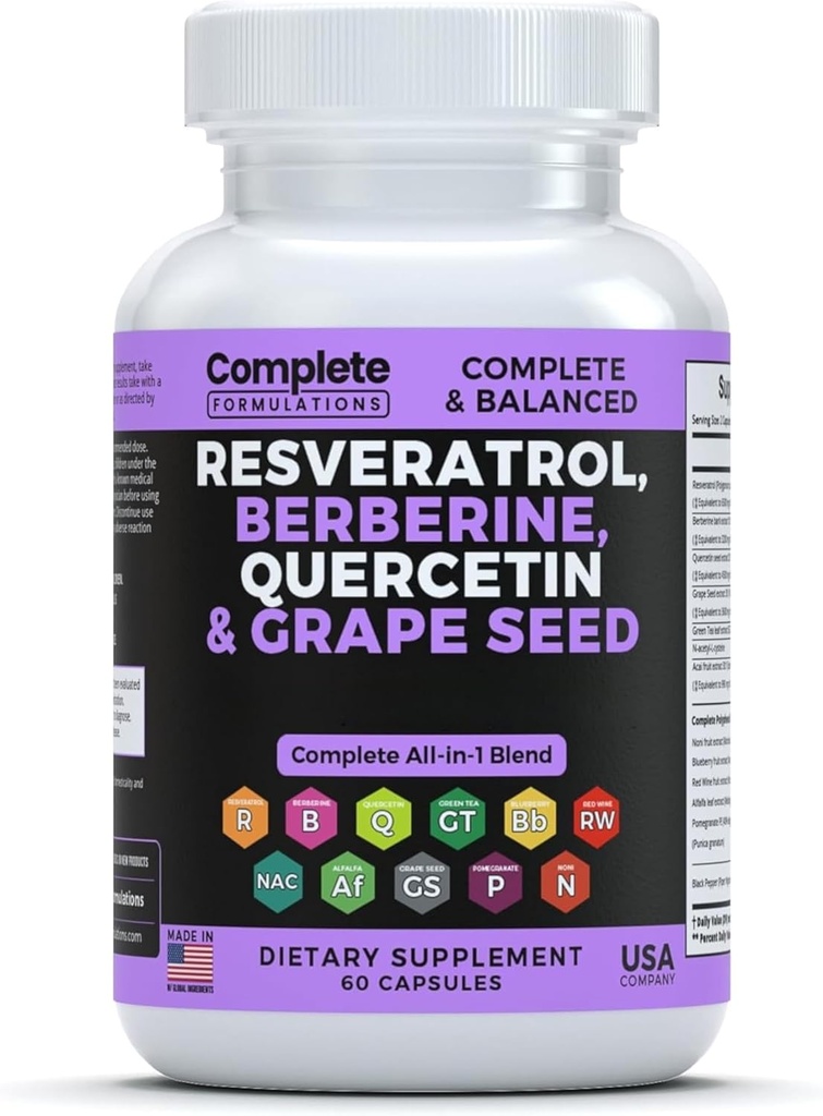 Quercetin、Berberine、皮の健康のためのブドウの種のエキス及びポリフェノールのブレンド、免疫サポート及び酸化防止ブーストが付いているResveratrolの補足