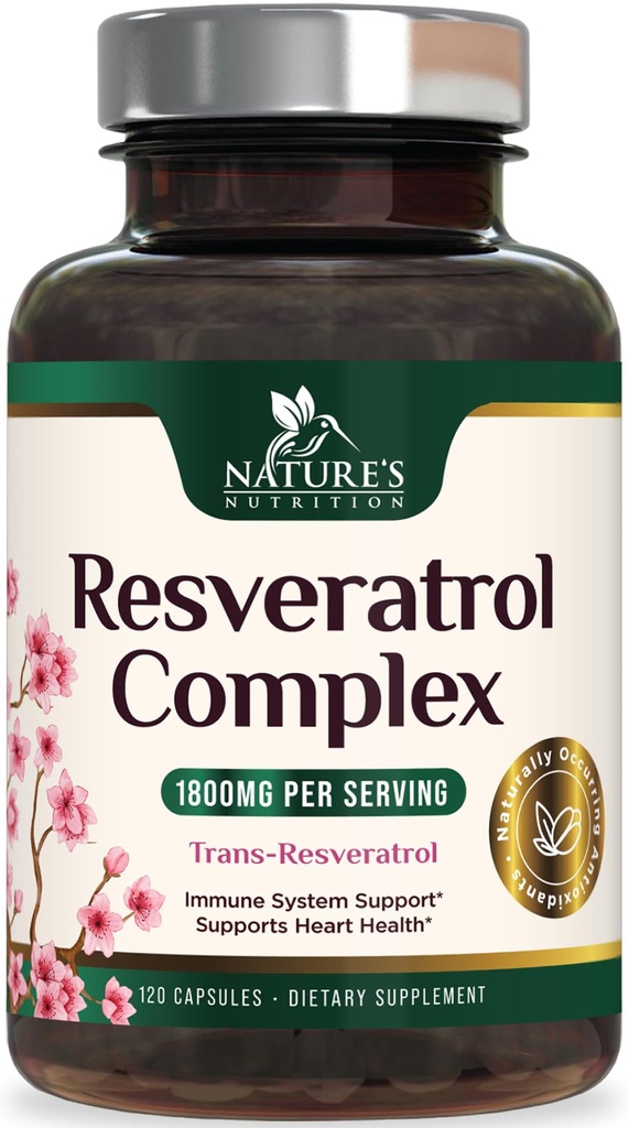 Resveratrolの補足1800mg - 健康な老化及び免疫サポートのための余分強さの酸化防止剤-中心の健康及び細胞エネルギー サポート-非GMOの生物利用できるトランス レスベラトロール- 120のビーガン カプセル