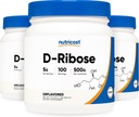 Nutricost D-Riboseパウダー500グラム - サービングあたり5000mg、非GMO(500 G (3パック)