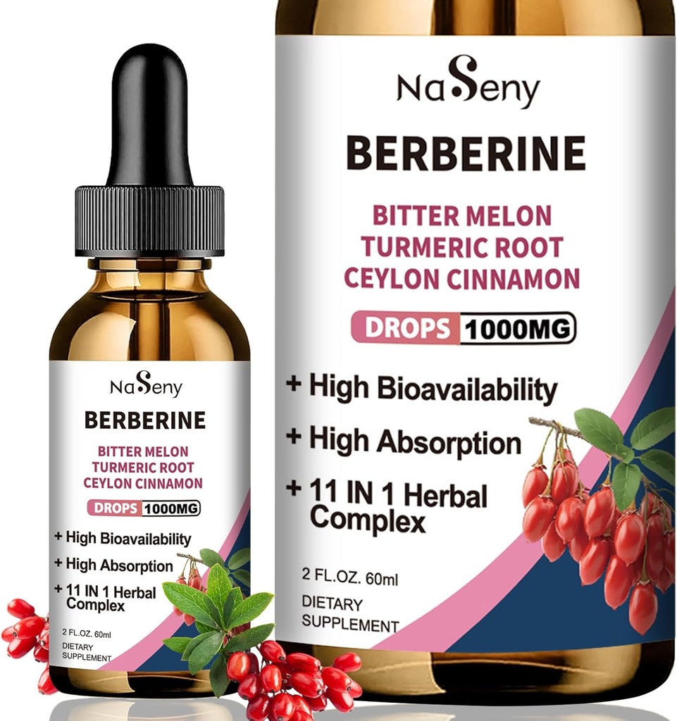 Berberineの液体はCeylonのシナモン、ビターメロン、ターメリック、免疫及び消化の健康(60mL)のための液体の草のエキスの補足とBerberine HCLの低下を落とします