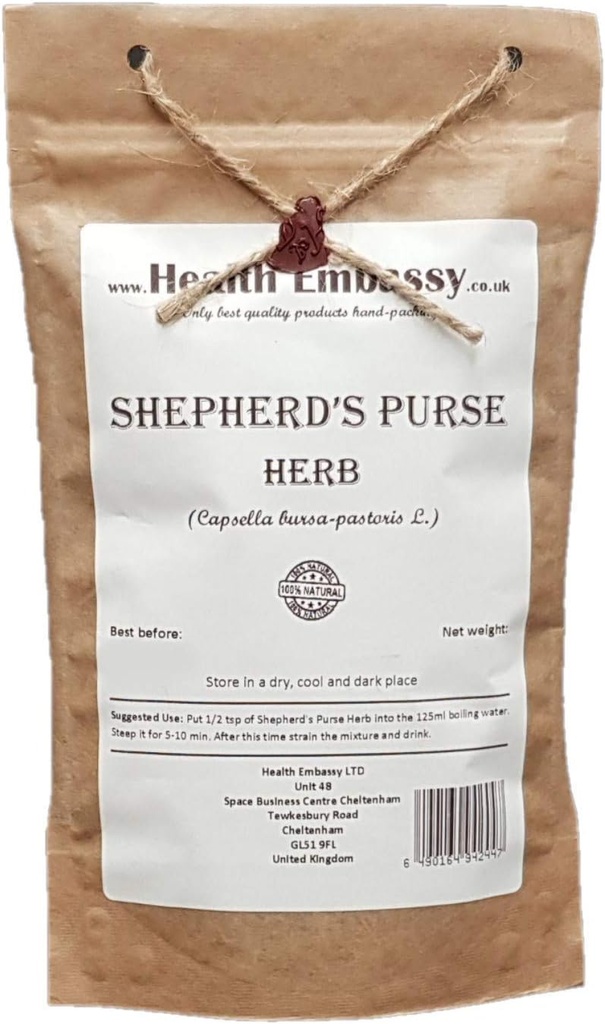 Health Embassy Shepherds Purse Herb | Capsella bursa-pastoris | Herbal Tea (50g)