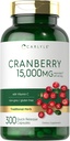 Carlyle Cranberry Pills 15000mg | 300 Capsules | Herb Extract Supplement | for Women and Men | with Vitamin C | Non-GMO & Gluten Free
